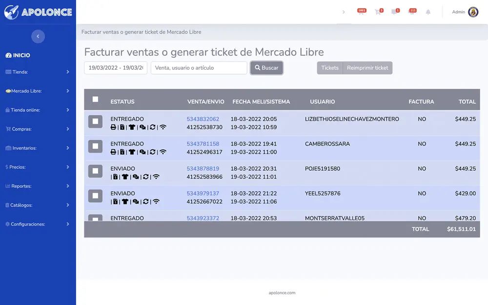 Administre ventas de Mercado Libre